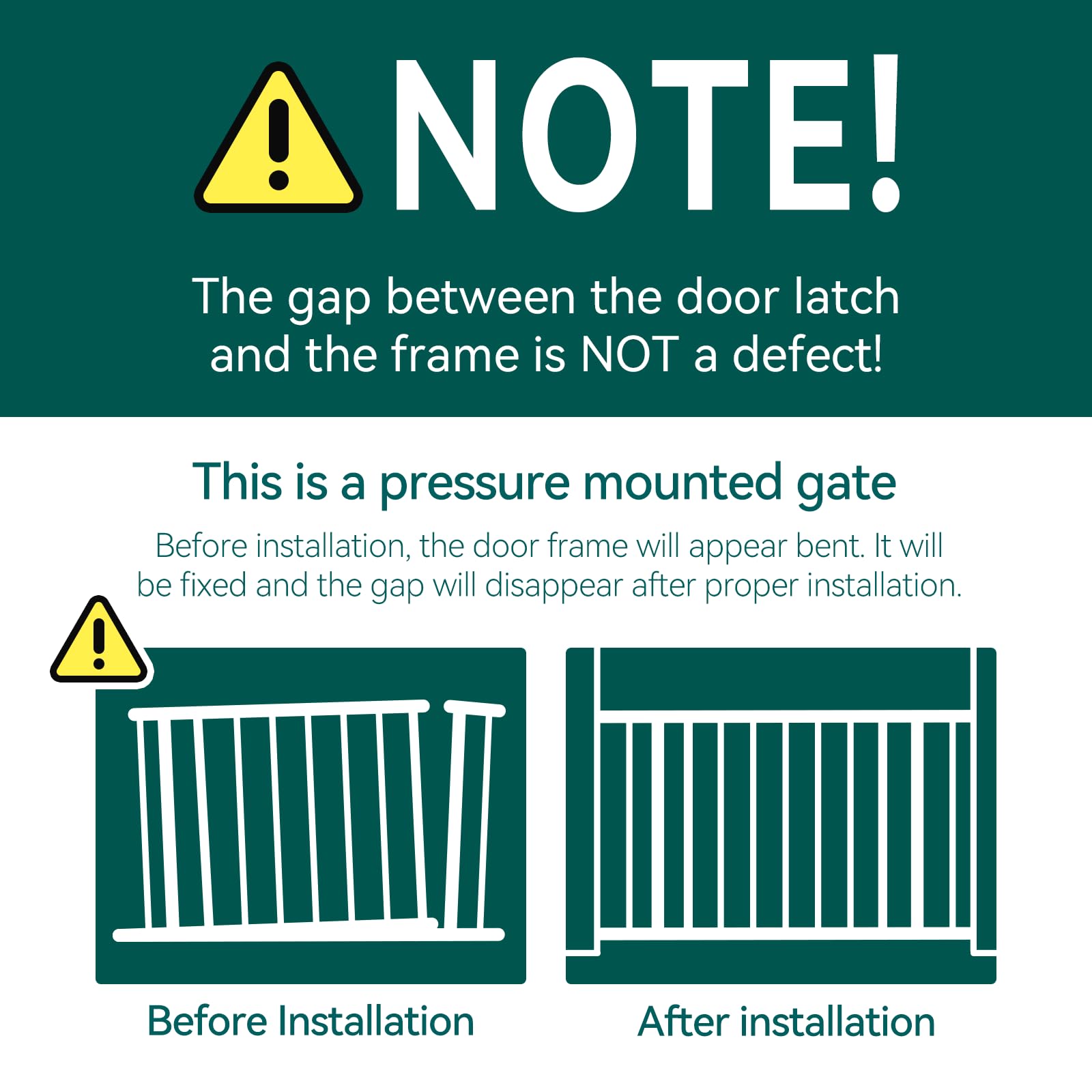 Babelio Auto Close Baby Gate with Cat Door,29-43" Metal Gate for Doorway,Stairs, House,Easy Walk Thru with Pet Door,Includes 4 Wall Cups and 3 Extension Pieces,Black - Image 6