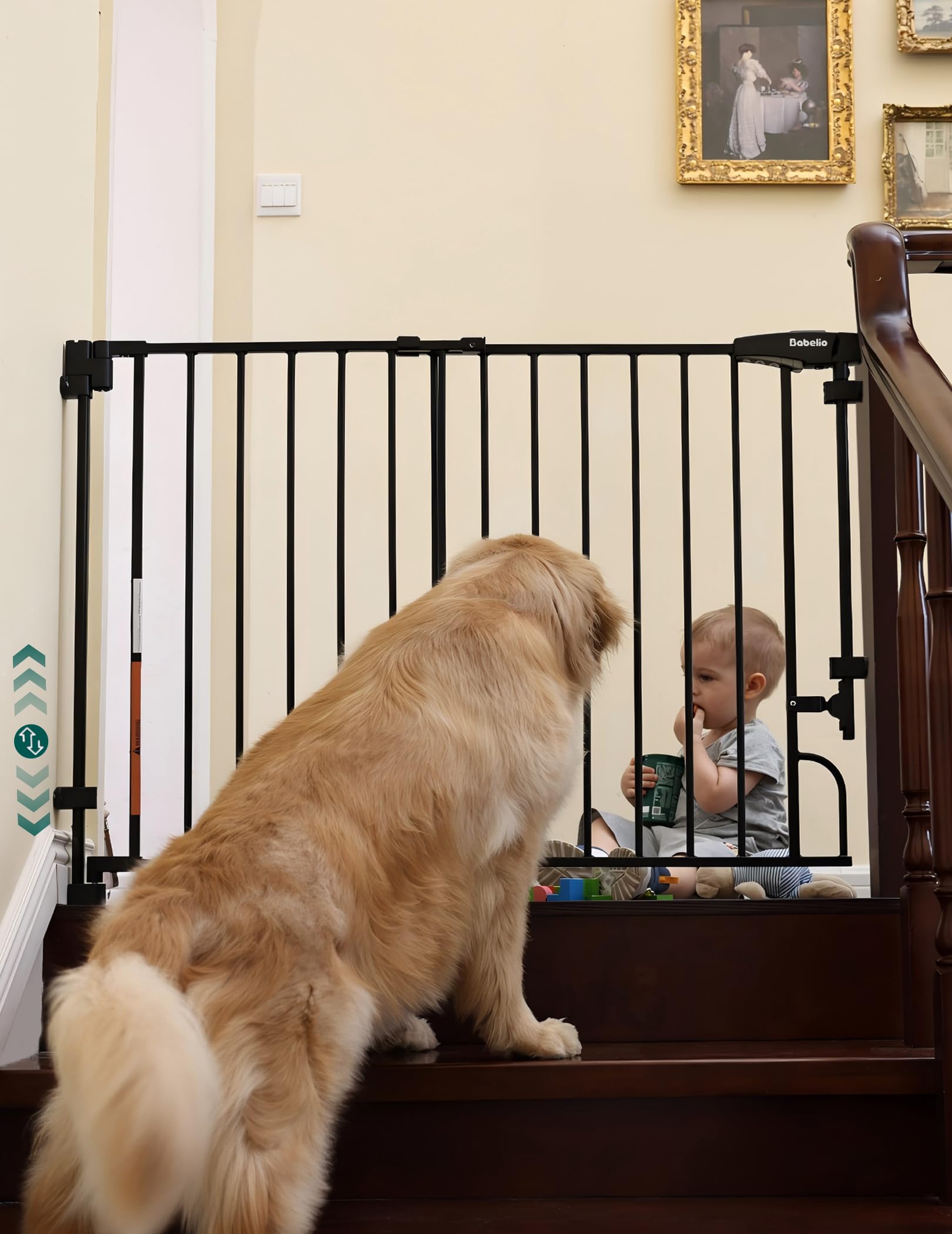 Babelio No Bottom Bar Baby Gate, Hardware Mounted (Drill Needed), Wide Walk-Thru for Stairs & Doorways (2 Pcs) - Image 8