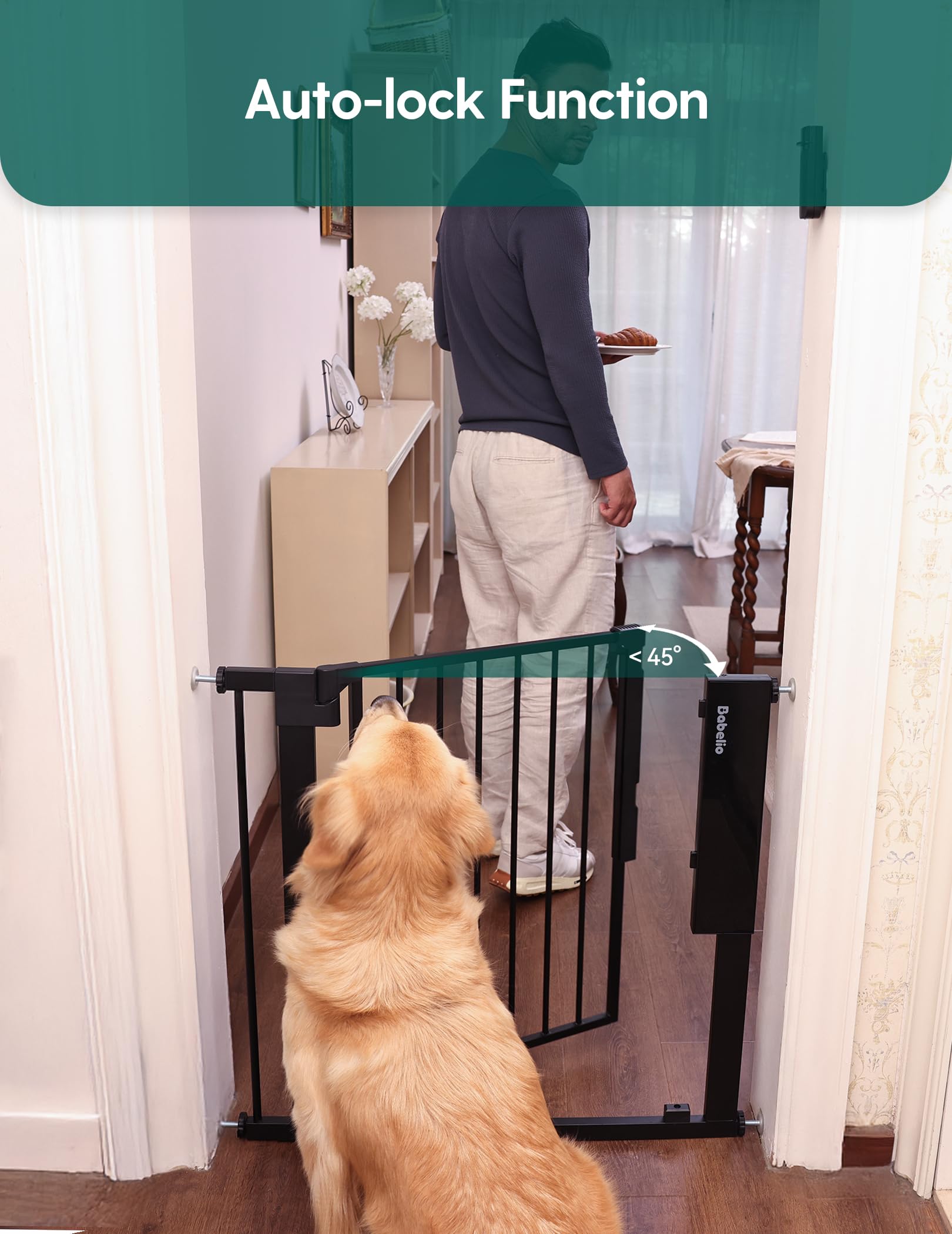 Babelio Smart Baby/Pet Gate, New Generation of Safety Gate with Infrared Auto-Unlock - Image 6