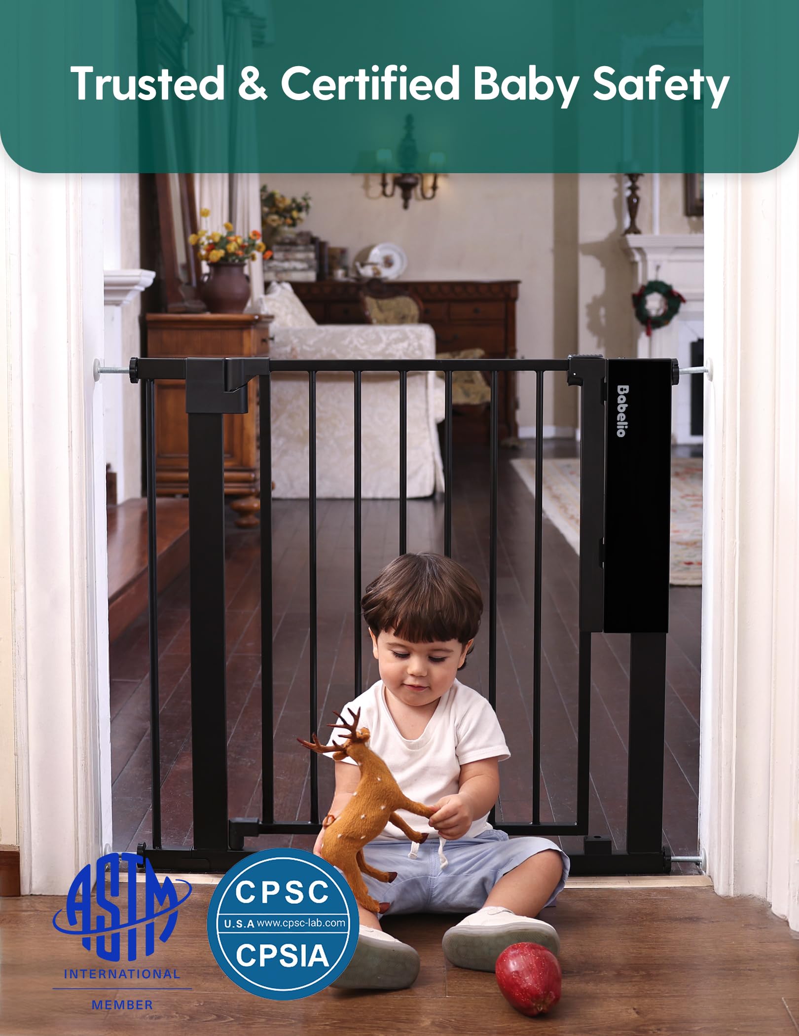 Babelio Smart Baby/Pet Gate, New Generation of Safety Gate with Infrared Auto-Unlock & Removable Baby Gate - Image 5