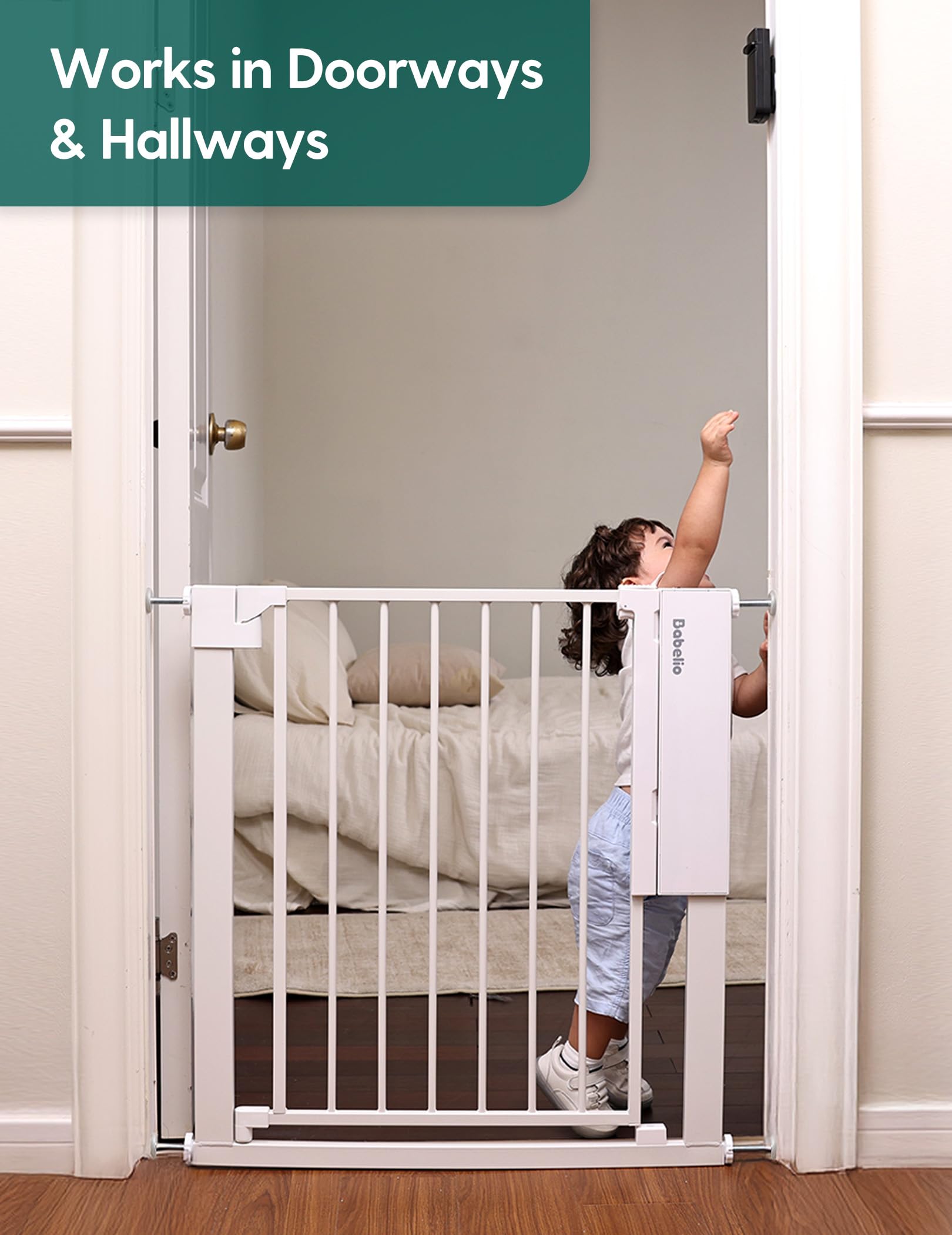 Babelio Smart Baby/Pet Gate, New Generation of Safety Gate with Infrared Auto-Unlock & No Bottom Bar Baby Gate - Image 7
